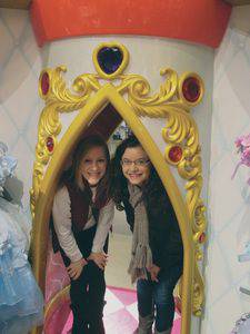 Renae Stucky, left, and Makayla Epp enjoy the Disney Store on Michigan Avenue