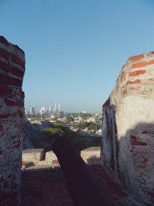 View of Cartagena, Colombia, from the ruins of San Felipe de Barajas castle.