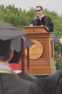 Dan Hege, Syracuse, New York, addresses the Class of 2016 at this year’s commencement ceremonies.