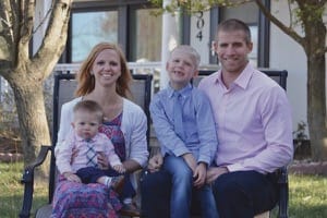 Emily and Jordy Nelson with their sons, Brooks, left, and Royal